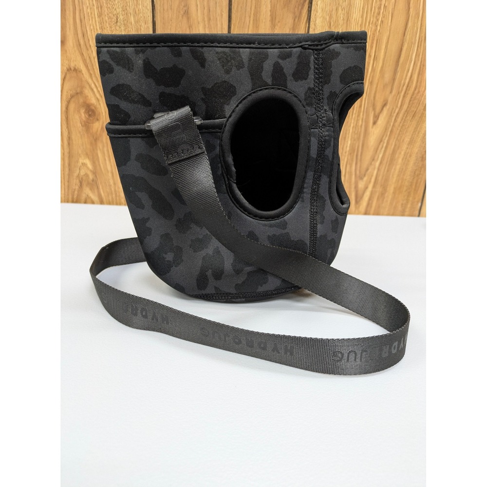 Athleisure HydroJug Sleeve Unisex OS Black Leopard‎ Neoprene Crossbody Strap